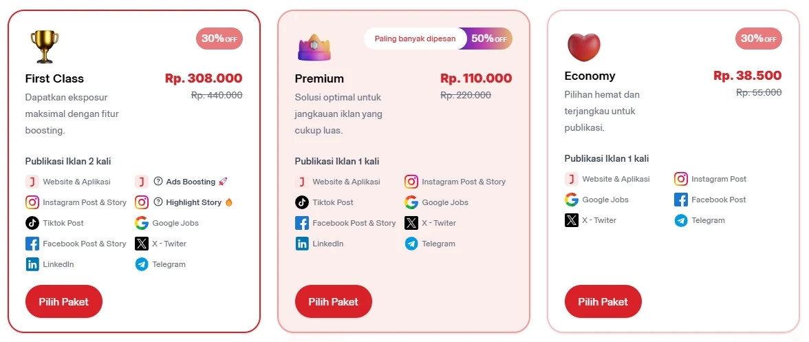 Paket Cara Pasang Loker Iklan